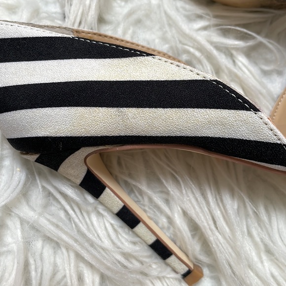 JustFab Black and White Stripe with Floral Pumps Size 5.5 *bonus wallet* - Picture 9 of 9